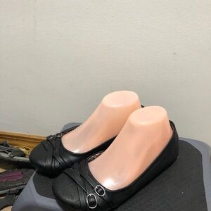 Nelly POP Memory Foam Shoes Ballet Flats Women Black  Buckle Shoes Sz 7.5M